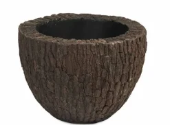 Rund krukke med ægte træbark - Ø.55cm