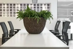 Rund krukke med ægte træbark - Ø.55cm