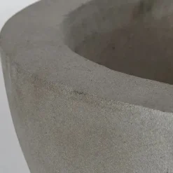 Rund lav fiber krukke / Plante bowle / sort + sandgrå