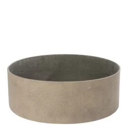 Rund lav rockstone plantepotte Ø.40cm - Sand + Sort + Grå