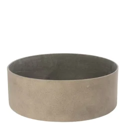 Rund lav vandtæt plantepotte Ø.30 cm - sand + sort + grå