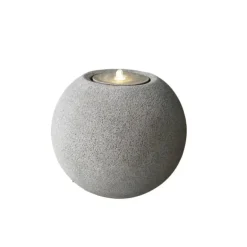 Rund Maicao Vandkunst i sten look med LED lys - Sort eller Grå