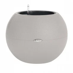 Rund Plantekrukke med indsats og selvvanding - Ø.50cm / Hvid - Sand - Slate