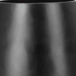 Rund udendørs frostsikker sort havekrukke med let nistret look - SÆT - 5 års garanti