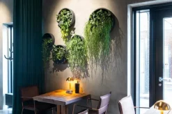 Rund vægampel / vægkrukke til planter og blomster - 3 størrelser - Sort + Hvid