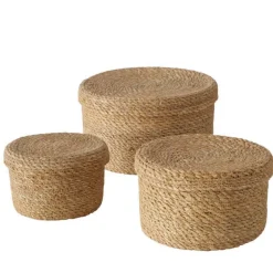 Runde kurve / bokse i søgræs med låg - Sæt 3 stk