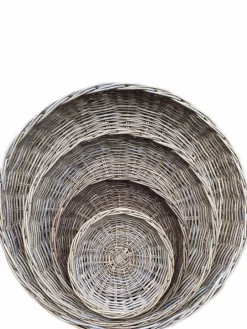 Runde rattan bakker / fade / bowler - sæt 4stk op til Ø.110cm