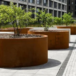 Runde rust krukker - Ø.60 + Ø.80 + Ø.100 + Ø.120 - MED BUND