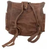 Rygsæk/rygtaske i brun okselæder