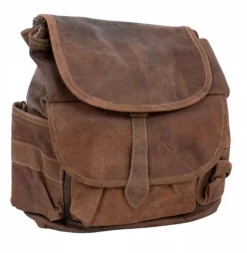 Rygsæk/rygtaske i brun okselæder