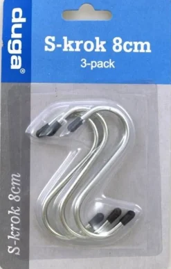 S - kroge / køkkenkroge i stål - 6cm + 8cm + 13cm