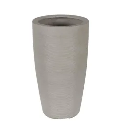 Sandgrå vandtæt krukke med riller - H.67 + H.87cm