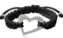 Silkearmbånd med sølvhjerte