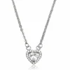 Sølvhalskæde med hjerte vedhæng / Zirkon
