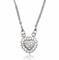 Sølvhalskæde med zirkon sølvhjerte