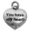 Sølvhjerte vedhæng med tekst