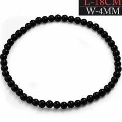 Sort agat kuglearmbånd med stræk - 18cm + 20,5cm