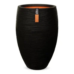Sort eller Antrazit plantekrukke med mønster