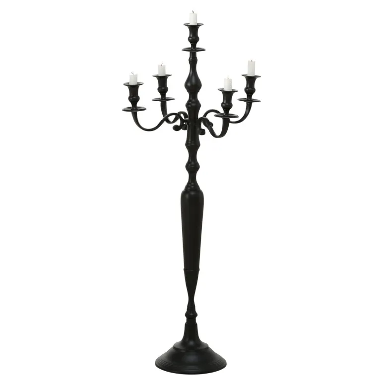 Sort gulvlysestage - 5-armet - 105cm kandelaber