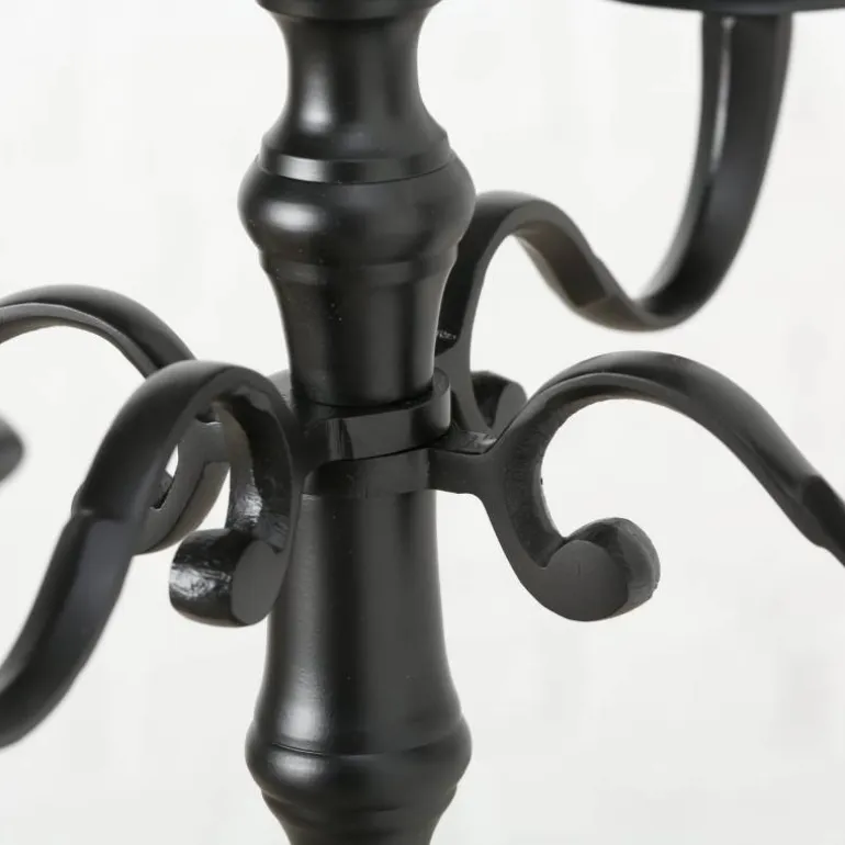 Sort gulvlysestage - 5-armet - 105cm kandelaber