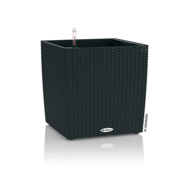 Sort Lechuza cottage 30x30 med selvvanding