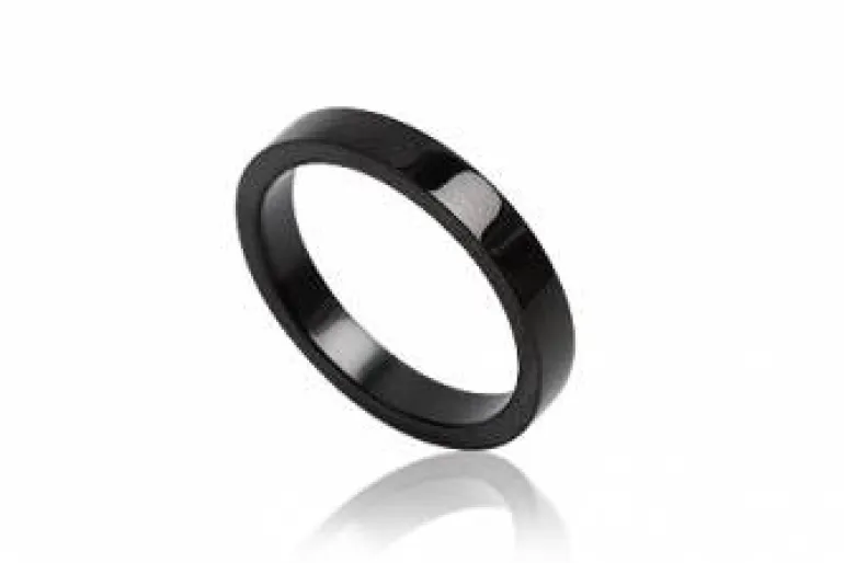 Sort 4mm Herrering I Rustfri Stål