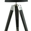 Sort tripod bordlampe/gulvlampe - 3 ben lampe