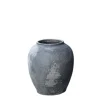 Sortgrå vintage lerkrukke unik H.40xØ.35