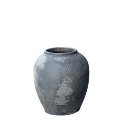Sortgrå vintage lerkrukke unik H.40xØ.35