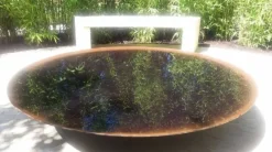 Spejlbassin - Stort vandfad / vandspejl / i cortenstål rust