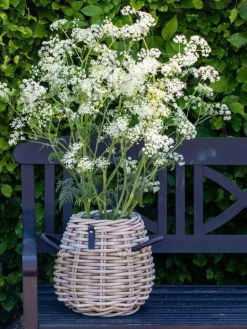 Sæt med 5stk koniske rattan krukker i pæreform - udendørs / Indendørs