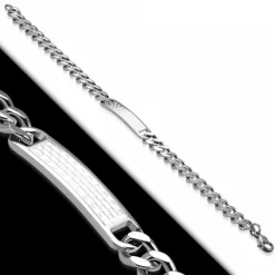 Stålarmbånd med plade/emblem - 19cm