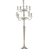 Stor 9 armet kandelaber gulvlysestage i sølv / alu - 180cm