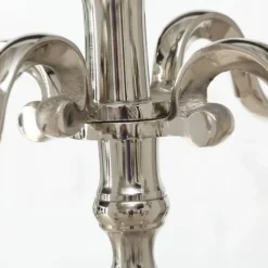 Stor 9 armet kandelaber gulvlysestage i sølv / alu - 180cm