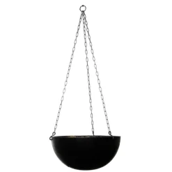 Stor ampel / hængekrukke i sort polystone - ø.46cm