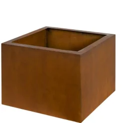 Stor firkantet krukke i rust - 65x65 eller 80x80