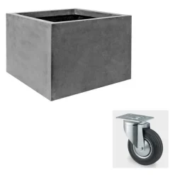 Stor indendørs firkantet krukke / plantekumme med hjul - op til 140x140cm