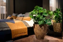 Stor indendørs konisk krukke i cemani træ - Ø.60cm