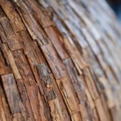 Stor indendørs konisk krukke i cemani træ - Ø.60cm