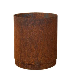 Stor Krukke i Corten / rust med hjul - H.60xØ.60 +H.75xØ.80 + H.90xØ.96
