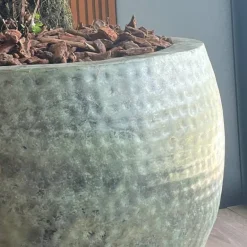 Stor krukke i hammered metal - Mystic Green - 3 størrelser