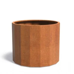 Stor mangekantet rund krukke i rust - ø.80 + ø.100 + ø.120cm