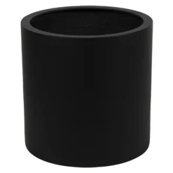 Stor rund sort eller grå cylinder krukke i fiberstone / Ø.30 + Ø.40cm + Ø.50cm + Ø.60cm