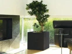 Store firkantede krukker i glasfiber - sort eller grå - VANDTÆTTE