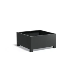 Store firkantede plantekasser i aluminium med ben / fødder - 7021 Antrazit