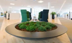 Store runde plantefade i glasfiber / polyester - Op til Ø.200cm