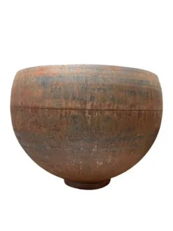 Store runde Uranus plantekrukker i cortenstål på løs fod/ring - Ø.60 + Ø.100