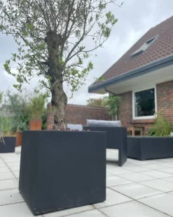 Store Sorte + Grå krukker - Firkantede plantekummer - Udendørs