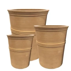 Terracotta krukker med bånd i sæt - 3stk