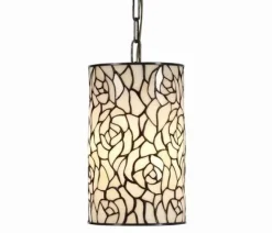 Tiffany hvid rose hængelampe